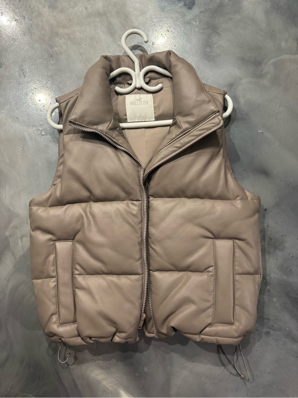 Hollister Leather Puffer Vest